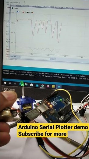 Arduino Serial plotter demonstration with servo motor #shorts #arduino