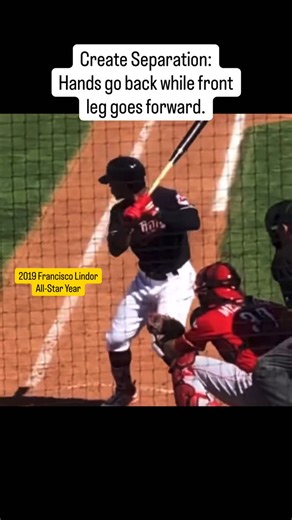 Rubber Band Effect. Create Separation Then Release It. 💥 💣 Francisco Lindor does a great job right here of maintaining space and turning the barrel right here, which goes to show why he had such a great season in 2019. . . . #Baseball #Hitting #MLB | Don't Be Average Baseball