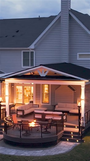 Maybe you can buy happiness… 👀 This design proves it… with a unique combination roof (sleek louvered roof paired with a custom metal roof w/ eyebrow), you get shade, style, and flexibility in one. From covered lounge space with a fireplace & TV wall, to a built-in kitchen and circular fire pit zone, this deck shows what happens when you design for maximum potential. Flow, function, & all the wow-factor in one backyard. 📞 973-729-2125 | Serving NY, NJ, CT, PA #DeckRemodelers #Backyard #Design #