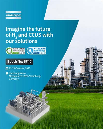 1.9K views · 52 reactions | Atlas Copco Gas and Process along with our colleagues from Air and Gas Applications will be at this year's H2/ CCUS World Expo from October 21-23rd in Hamburg Messe, Germany.​ Don’t miss your chance to network with industry frontrunners and best-in-class solution providers!​ Register here: https://bit.ly/479CNDe #AtlasCopco #GasAndProcess #AirAndGasApplications #Hydrogen #CCUS #Germany #WorldExpo | Atlas Copco | Facebook