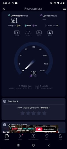 T-Mobile home Internet speed test