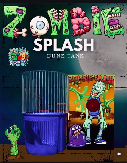 Dunk 'em if you can! 🎯 Our Zombie Splash tank is officially ready for the 2026 season. Don't let your event be "dead" on arrival—bring the heat (and the water) with this extreme favorite. 🧟‍♂️🧤 #ZombieSplash #DunkTank #dsextremesports | D's Extreme Sports, Inc.