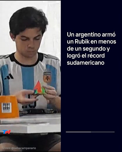 NI UN SEGUNDO | Theo Goluboff tardó 0,97s en armar un Pyraminx. Ningún sudamericano lo había hecho antes. | TN Todo Noticias