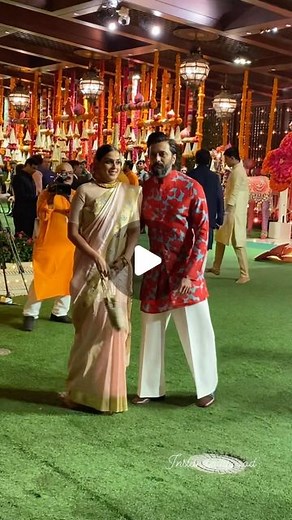 Instant Bollywood on Instagram: "Ritesh and Genelia, beacons of love and tradition, gracing the Ambani residence for Ganpati’s blessings. 🙏✨ #riteshdeshmukh #geneliadsouza #sr"