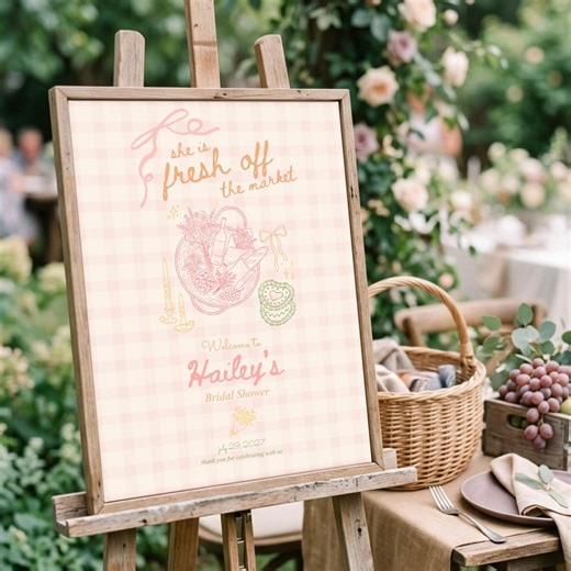 Fresh off Market Bridal Shower Welcome Sign, Farmers Market Pastel Decor (digital Download) - Etsy