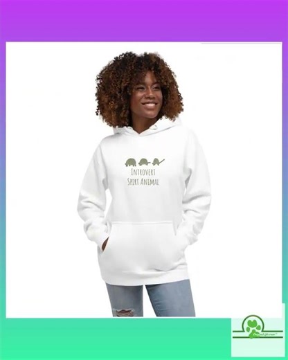 Introvert Turtle Spirit Animal Hoodie - Unisex Cotton Blend