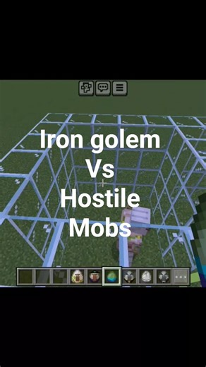 minecraft iron golem vs hostile mobs#minecraft #youtubeshorts #minecraftshorts #gaming#gameplay