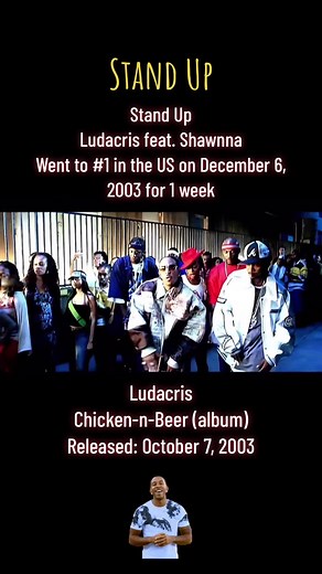 Stand Up Ludacris feat. Shawnna Went to #1 in the US on December 6, 2003 for 1 week. Chicken-n-Beer (album) Released: October 7, 2003. #foryou #foryoupage #foru #fypage #xyzbca #fyp #fypシ #fypage #fypシ゚viral #fypdongggggggg #fypp #foryou #foryoupage #foryourpage #foryoupageofficiall #foryour #foryouu #billboard #billboards #billboardhot100 #grammys #grammy #grammyaward #billboardsawards #music #number1 #singer #singersongwriter #vinyl #vinylcheck #vinylrecords #navajo #navajonation #navajotiktok