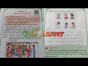 || 3rd STD EVS|| lesson -16 Deepa's generation|| full answer