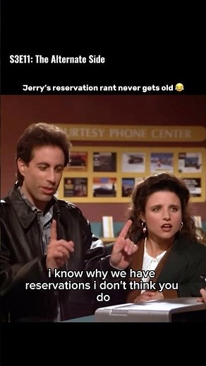 Jerry explains reservations perfectly 😂 #Seinfeld #Sitcom #90sTV #Comedy