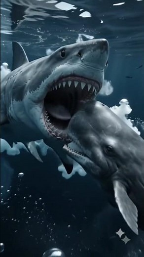 🐋 Sperm Whale vs MEGALODON 🦈 | Deep Sea's Ultimate Battle! 🌊😱 #Shorts