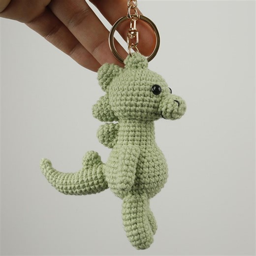 Handmade Crochet Dinosaur Keychain, Amigurumi Dino Bag Charm, Gift for Dinosaur Lovers - Etsy