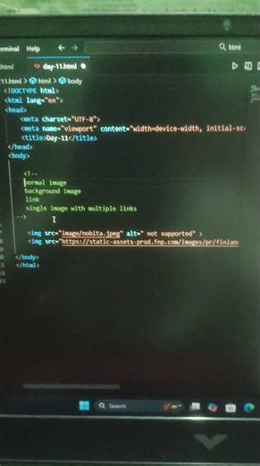 Day-11 .. Embedding Images in html #codebeginner #codeadventure #computerprogramming