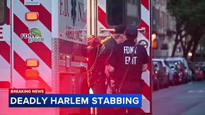 Man fatally stabbed in the back inside convenience store in Harlem; police searching for suspects