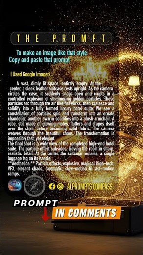 The "Exploding Suitcase" Effect (Particle VFX) 💥 #aipromptscompass