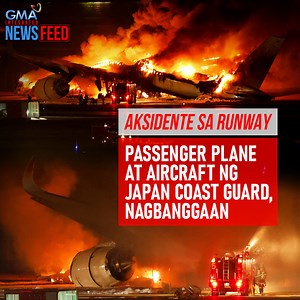 Eroplanong magla-landing, bumagga umano sa aircraft na pa-take off! Nagliyab ang mga eroplano sa runway ng Haneda Airport sa Japan. Ang isa sa mga ito, may sakay pang mahigit 300 pasahero at crew. Ang detalye sa video. | GMA News
