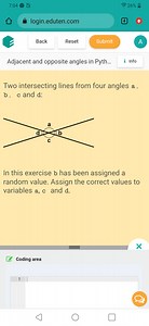 7:04气26\%login.eduten.comBackResetSubmitAdjacent and opp... | Filo