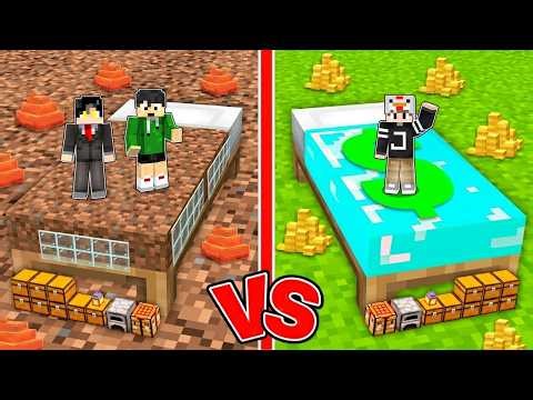 POOR vs RICH Bed Base Battle In Minecraft!