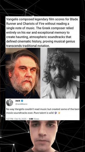 Vangelis composed legendary film scores for Blade Runner and Chariots of Fire without reading