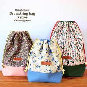 Drawstring Bag Sewing Pattern, Easy Sewing Project, Craft Bag PDF, Beginners Sewing Tutorial, DIY Bag of Holding, Pattern With Templates - Etsy
