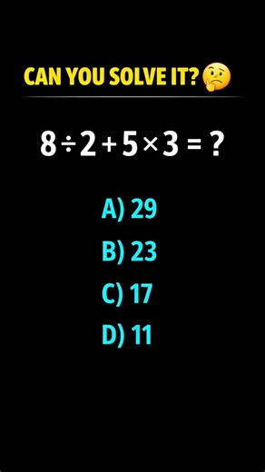 Think you know the order of operations? Think again 👀 #MathChallenge #BrainTeaser #MentalMath