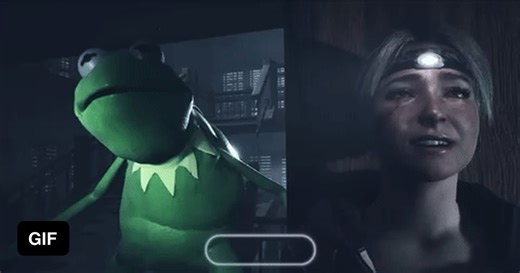 Until Dawn but the wendigo is Kermit (mod) - GIF