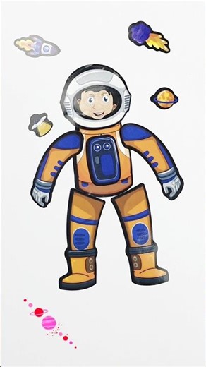 DIY: Assemble an Astronaut with Stickers #stickers #diy #space #astronaut #art #relaxing #stickers