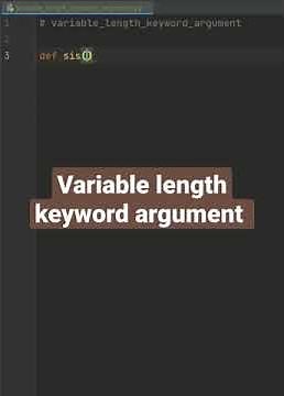python variable length keyword argument