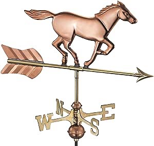 Good Directions Horse Cottage Weathervane 801PR with Roof Mount, Pure Copper, Small