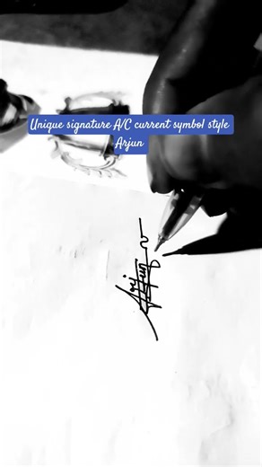 Unique signature AC current symbol style #Arjun #handwriting #youtubeshorts #badalstylishsign