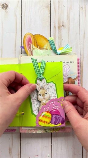 🐣How To Make A Little Golden Book Easter Junk Journal #littlegoldenbookcraft #shorts