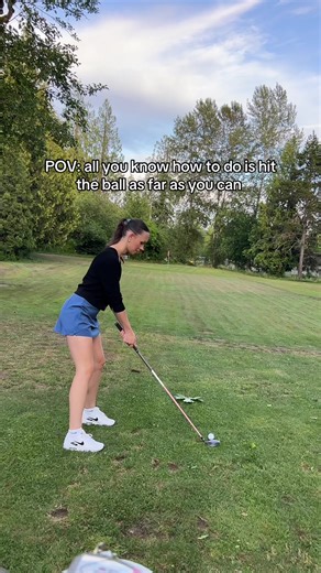 Driving range practice has taught me to hit the ball as far as I can.. & now idk how to gauge how far I’m hitting. #golffails #golftiktok #beginnergolfer #golfgilrls #learningtogolf #golfswing