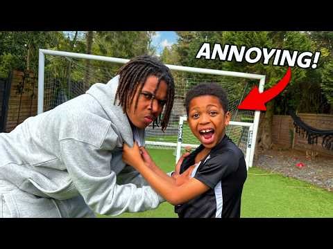 I Let Lil Bro Diss Me… Then Destroyed Him in a 1v1 Football Match!