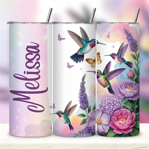 Hummingbird Floral Tumbler Wrap: Custom 20oz Skinny Tumbler Design (digital Download PNG) - Etsy