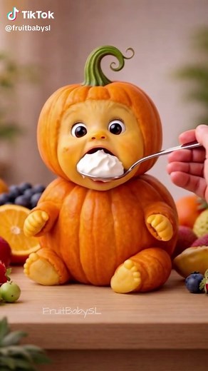 Adorable Fruit and Veggie Babies Trying Yogurt