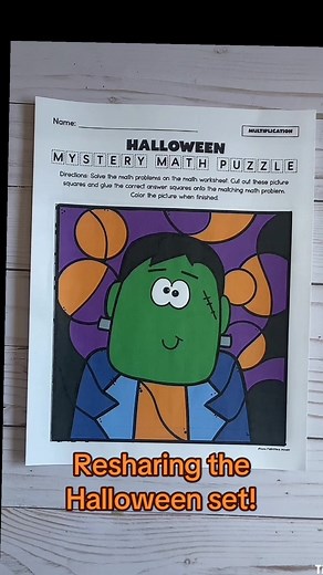 Multiplication Practice with Halloween Mystery Puzzles