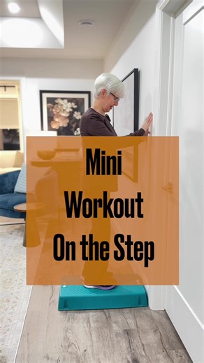 Here is the mini step workout that Ipromised. This is a great example of a safe step workout. This is designed to give your movement ideas while your step is against the wall. Have fun with it and let me know if you would like to see more of these. #stepworkout #moveeveryday #fitnessover50 #legstrength
