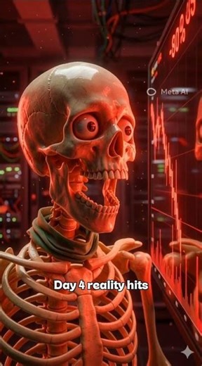 what happens if you trade for 7 days? #skeleton #ai #animation #crypto #3danimation #shorts