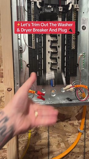 ⚡️How to trim out the washer and dryer breaker and plug 🔌 #whackhack #wkhk #thebasementking #fyp #gfci #washer #dryer #electriciansoftiktok #electrical #trim #milwaukeetools #residentialelectrician #masterelectrician #sparky #sparkylife #sparkylife⚡️💡 #romex #romexjockey #romexranger