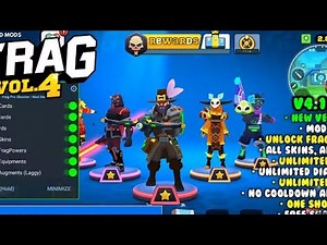 Frag Pro Shooter MOD APK v4 15.0 (MOD MENU) | UNLOCK . NLATED MOOS12k vens- 2 drys ag PRO HACKER MOD