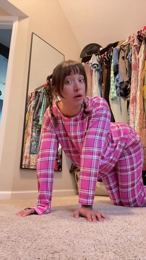 Stretching Exercises in Cozy Pajamas for Flexibility