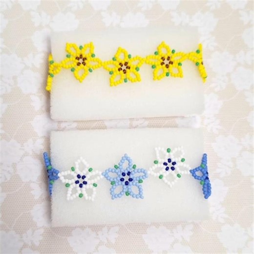 Flower bracelets bead weaving ☀️