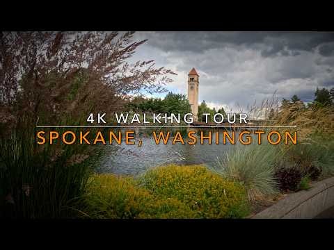 A Walk Through Spokane Washington | American City Walk | 4k