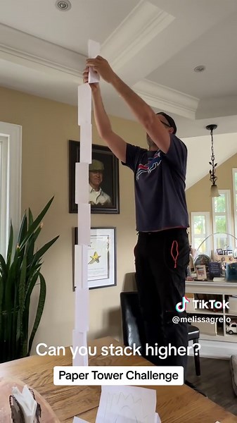 Can you stack higher than 7 sheets of paper? #papertowerchallenge | paper