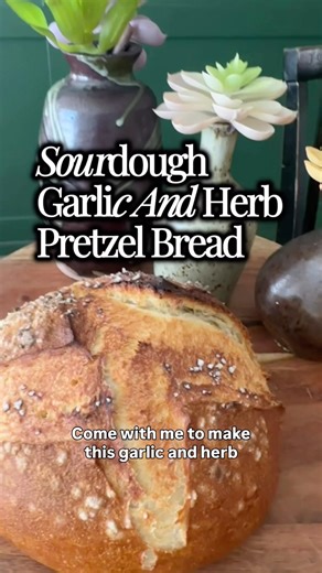 Garlic and Herb cheese pretzel bread. Recipe below. #sourdough #bread #boursin @b@boursincheese5665