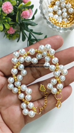 Beautiful & Elegant Pearl Bracelet Tutorial 🤍✨ || Bracelet Tutorial for beginners #diy #bracelet