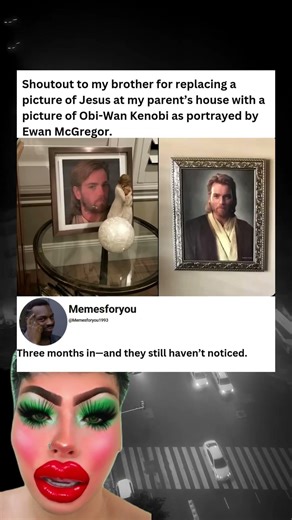 Brother Swaps Jesus Picture with Ewan McGregor Obi-Wan Photo