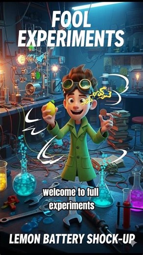 Fool Experiments: Lemon Battery Shock-Up | 3D Cartoon Science Chaos 🍋⚡