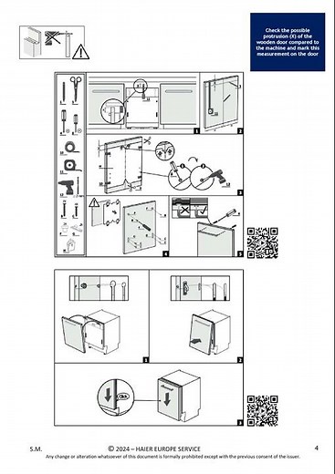 CANDY installation step by step built-in dishwasher H20