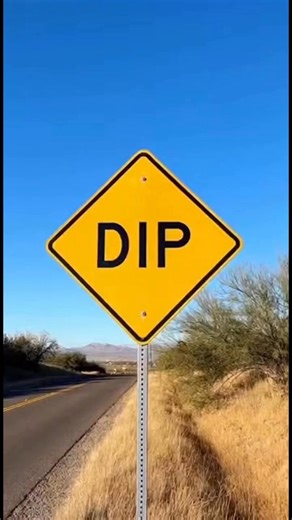 Mahmood Safi on Instagram: "# A "dip" sign is a yellow, diamond-shaped traffic warning sign indicating a sharp, sudden low spot or depression in the road ahead,"
